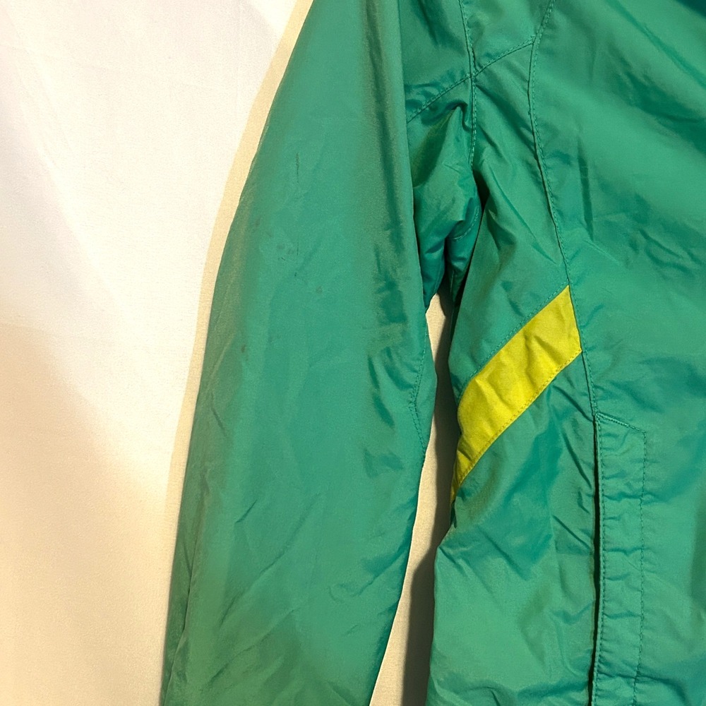 Columbia Youth Jacket Rain-Zilla Green Hooded Fleece Lined Windbreaker -Sz 10/12 - Picture 5 of 13